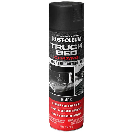 (2 pack) Black, Rust-Oleum Automotive Truck Bed Coating Spray Paint-248914, 15 oz