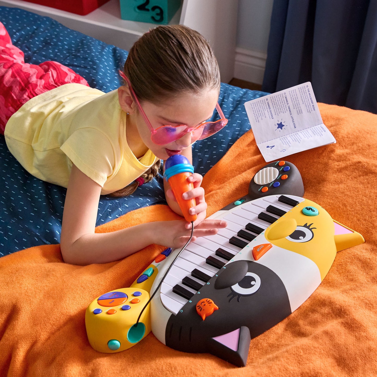 Battat Meowsic Calico Cat Piano Keyboard Animal Instrument Musical Toy for Toddlers 2 Years +