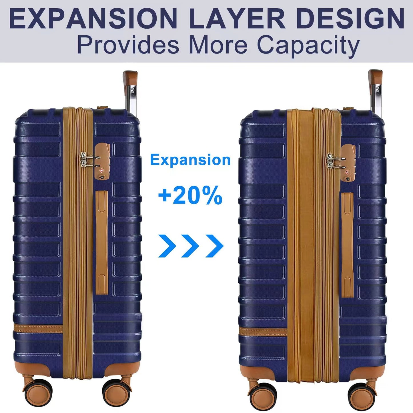 Expandable Suitcase Set Luggage Sets, 20 inch Carry On Luggage with TSA Lock