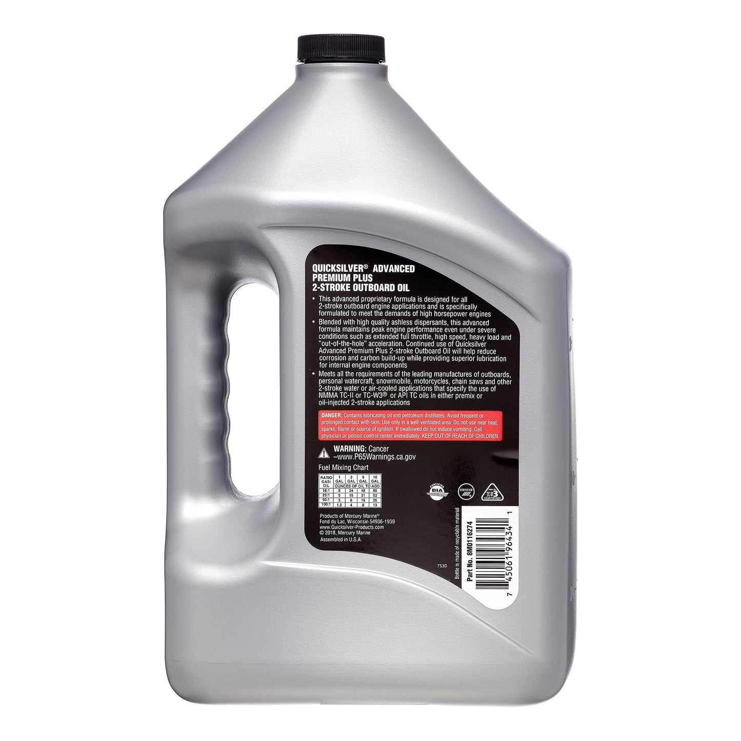Quicksilver Premium Plus 2-Stroke Synthetic Blend Marine Oil - 1 Gallon