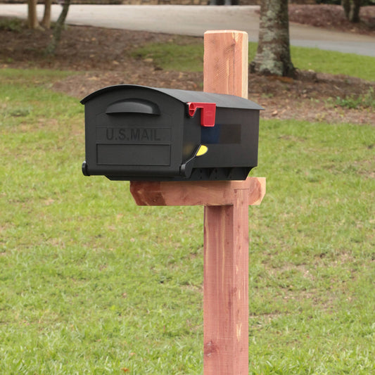 Architectural Mailboxes Patriot Plastic, Large, Post-Mount Mailbox in Black