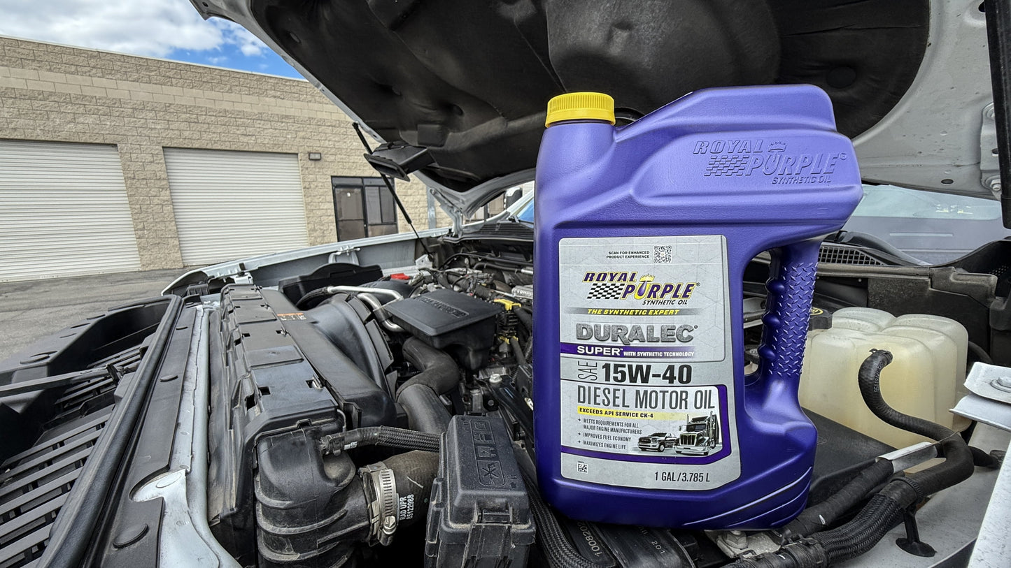 Royal Purple Duralec Super 15W-40 Diesel Motor Oil, Diesel Vehicles, 7.7 lbs, 1 Gallon