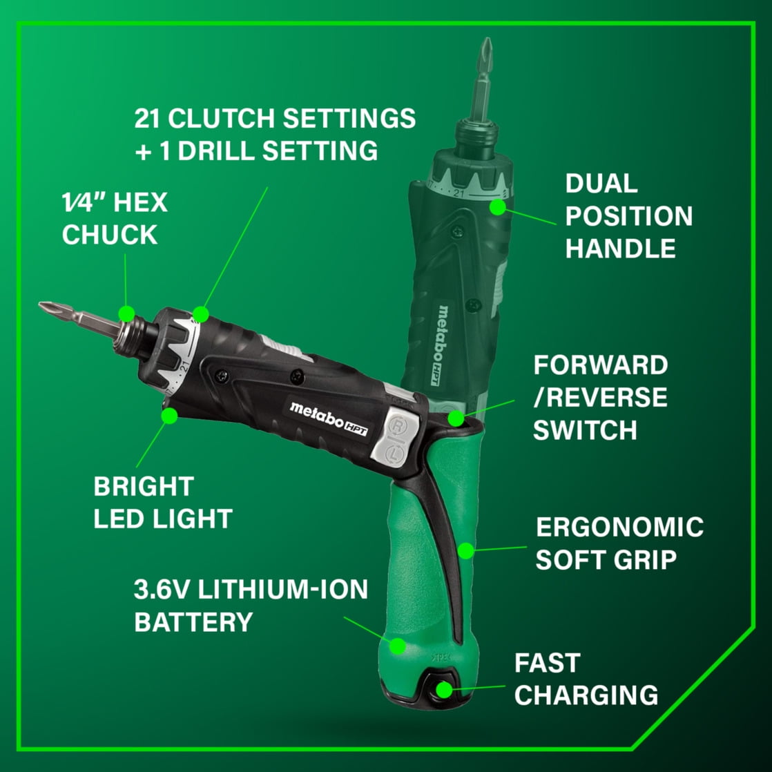 Metabo HPT Cordless Electric Screwdriver Kit, DB3DL2