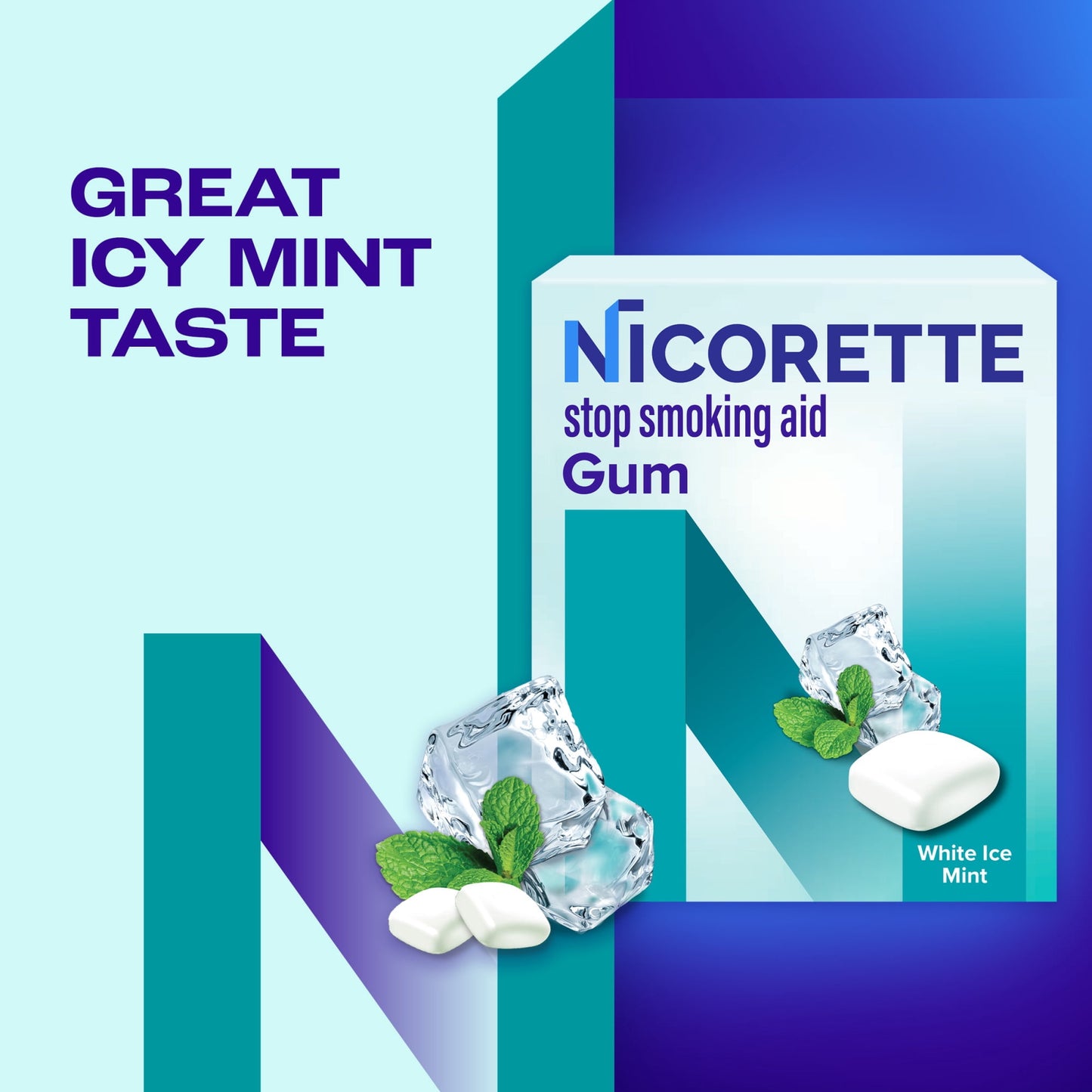 Nicorette Nicotine Gum, Stop Smoking Aids, 4 Mg, White Ice Mint, 160 Count