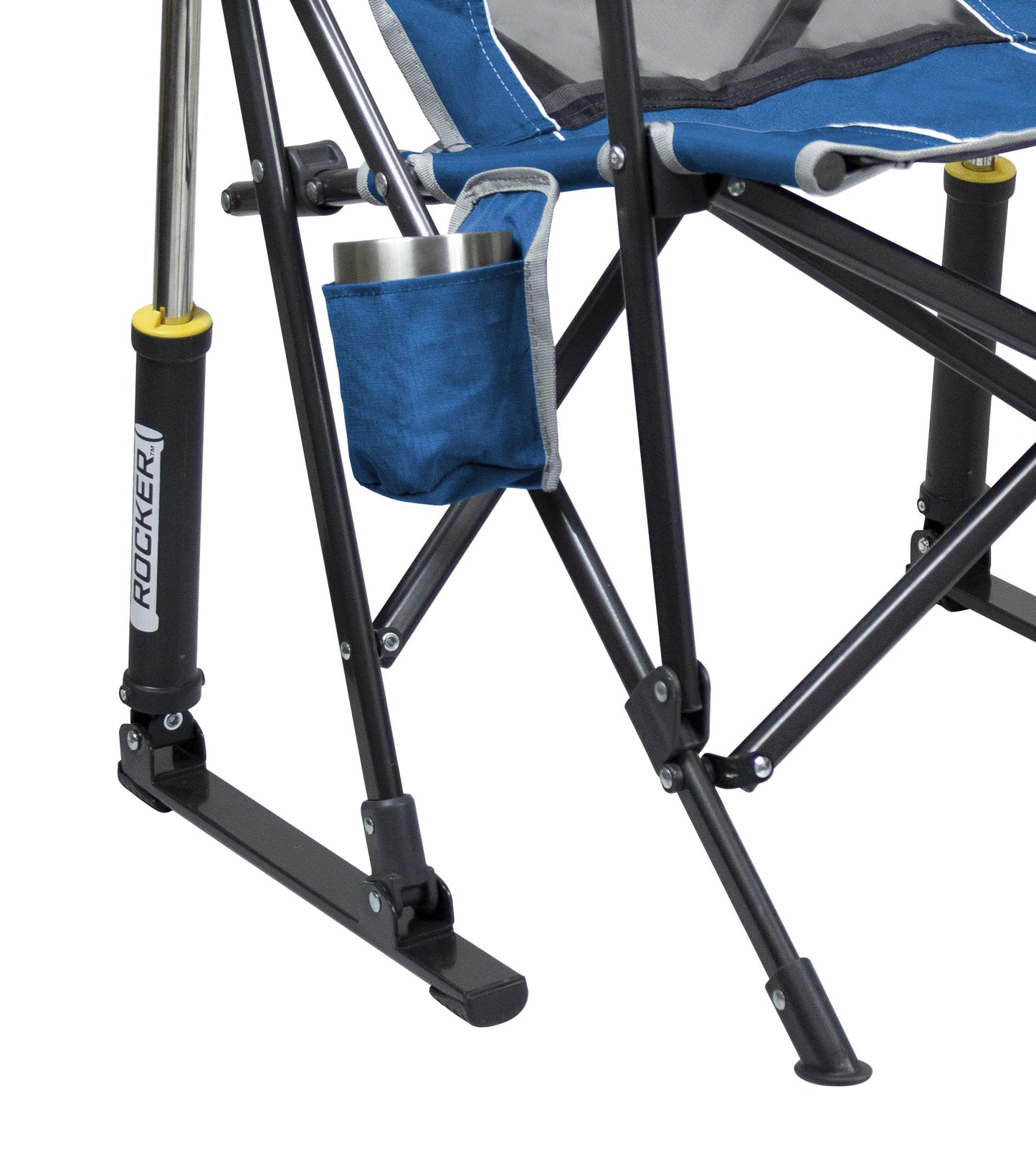 GCI Outdoor RoadTrip Rocker Foldable Rocking Camp Chair, Blue