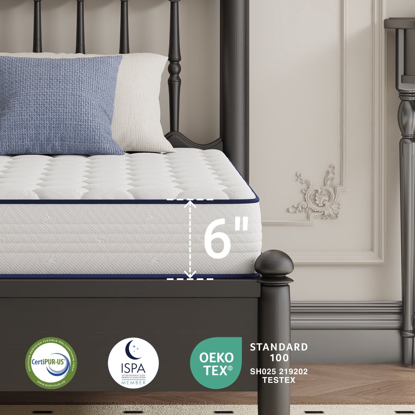 Avenco Pearl 6" Twin Size Medium Adult Supportive Innerspring Mattress