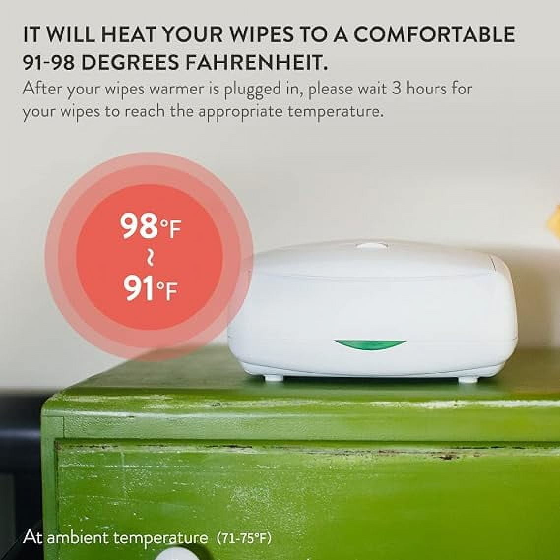 Prince Lionheart White Ultimate Wipes Warmer with Integrated Nightlight and Ever Fresh System