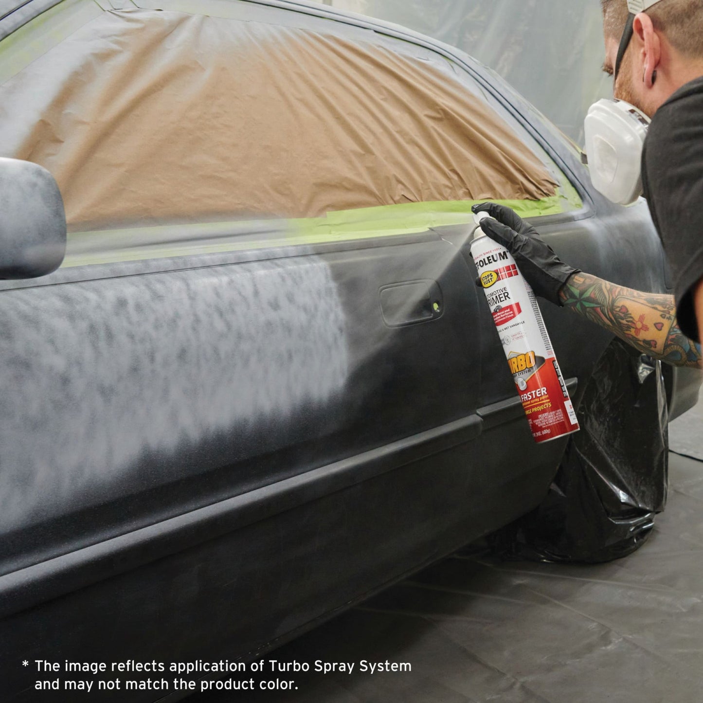 (2 pack) Black, Rust-Oleum Stops Rust Flat Turbo Protective Enamel Spray Paint-376298, 24 oz