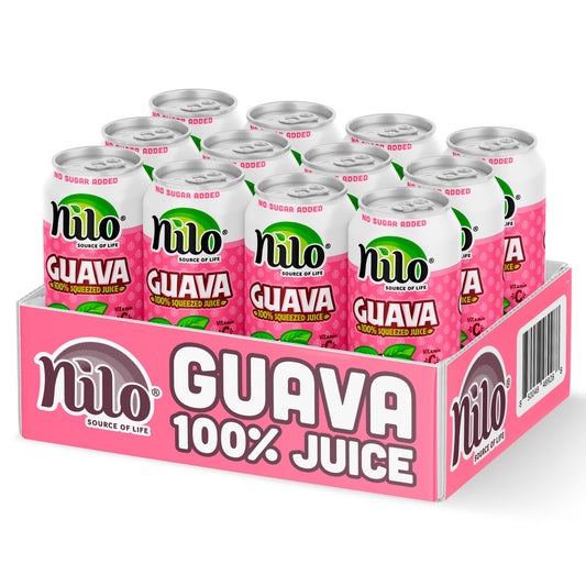 NILO Guava Juice | 100% Squeezed Guayaba Pink Guava | NO Sugar added | NOT From Concentrate | 10.8 oz (Pack of 12)