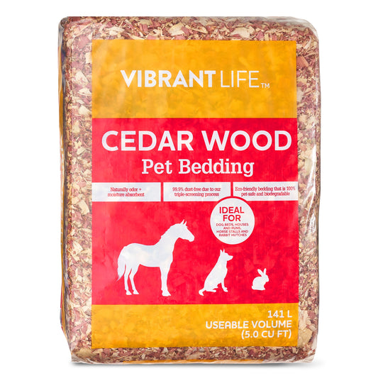 (2 pack) Vibrant Life Cedar Wood Pet Bedding, 141 L Bag