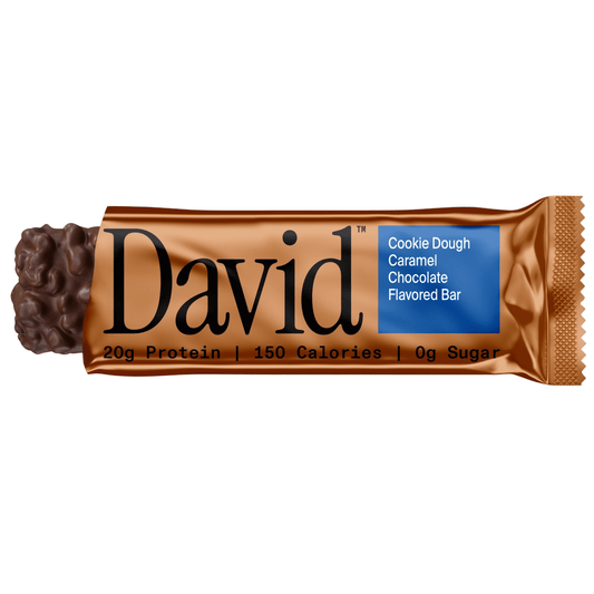 David Bronze High Protein Bars, Cookie Dough Caramel Chocolate Crunch, 20g Protein, 12 Count