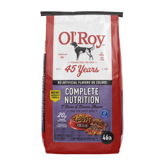 (2 pack) Ol' Roy Complete Nutrition T-Bone and Bacon Flavor Dry Dog Food, 46 lb Bag