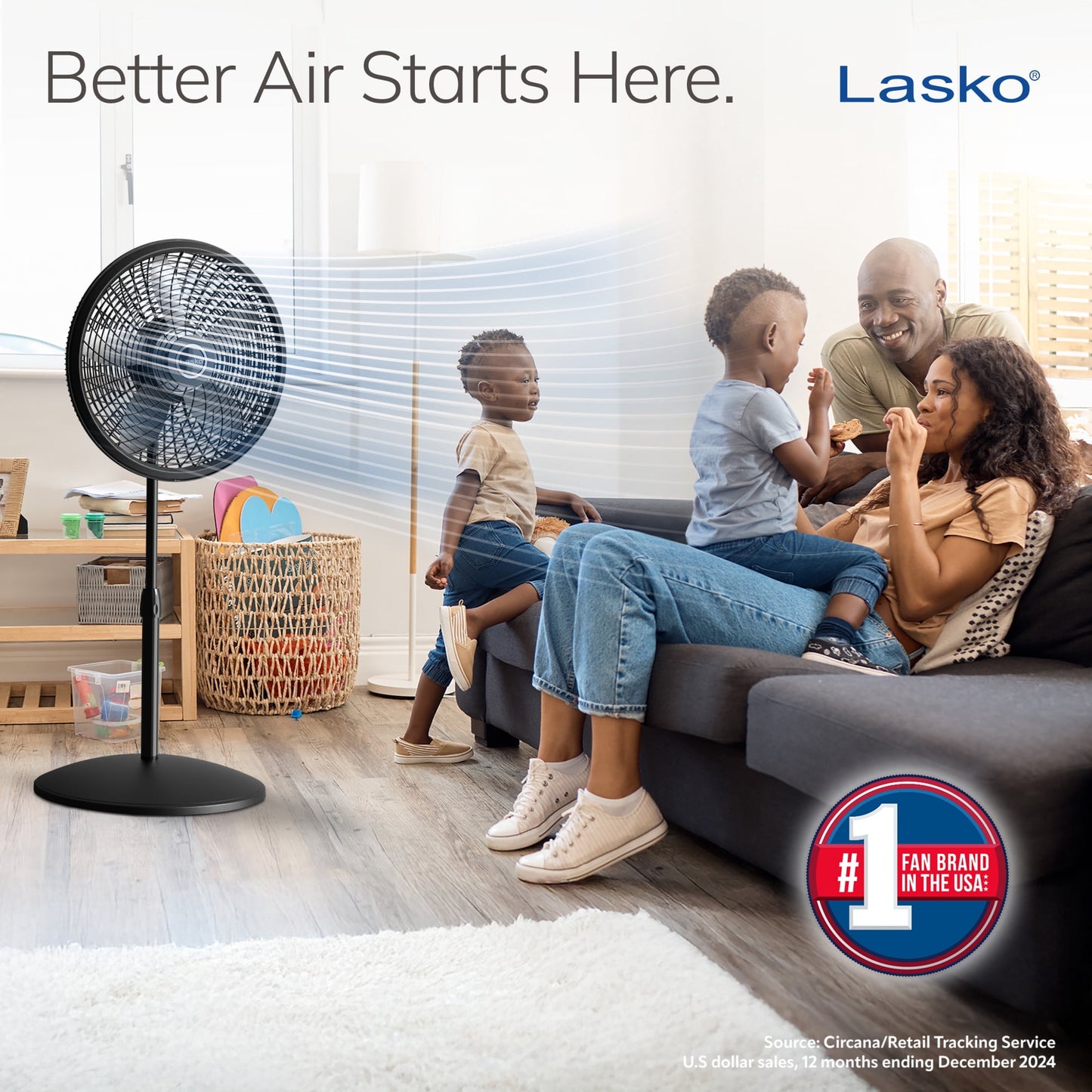 Lasko Cyclone 18" 3-Speed Oscillating, Adjustable Height Pedestal Fan S18910