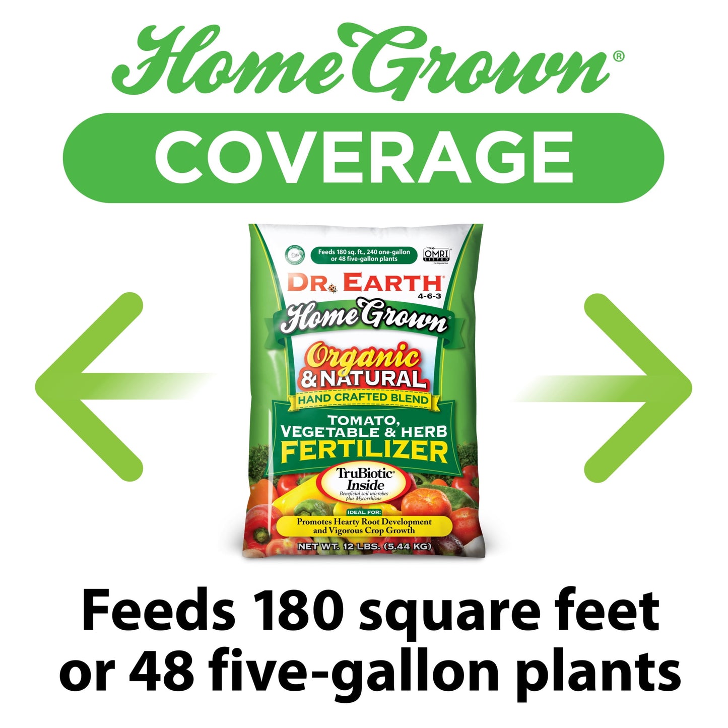 Dr. Earth Organic & Natural Home Grown Tomato and Vegetable Food, 4-6-3 Fertilizer, 12 lb.