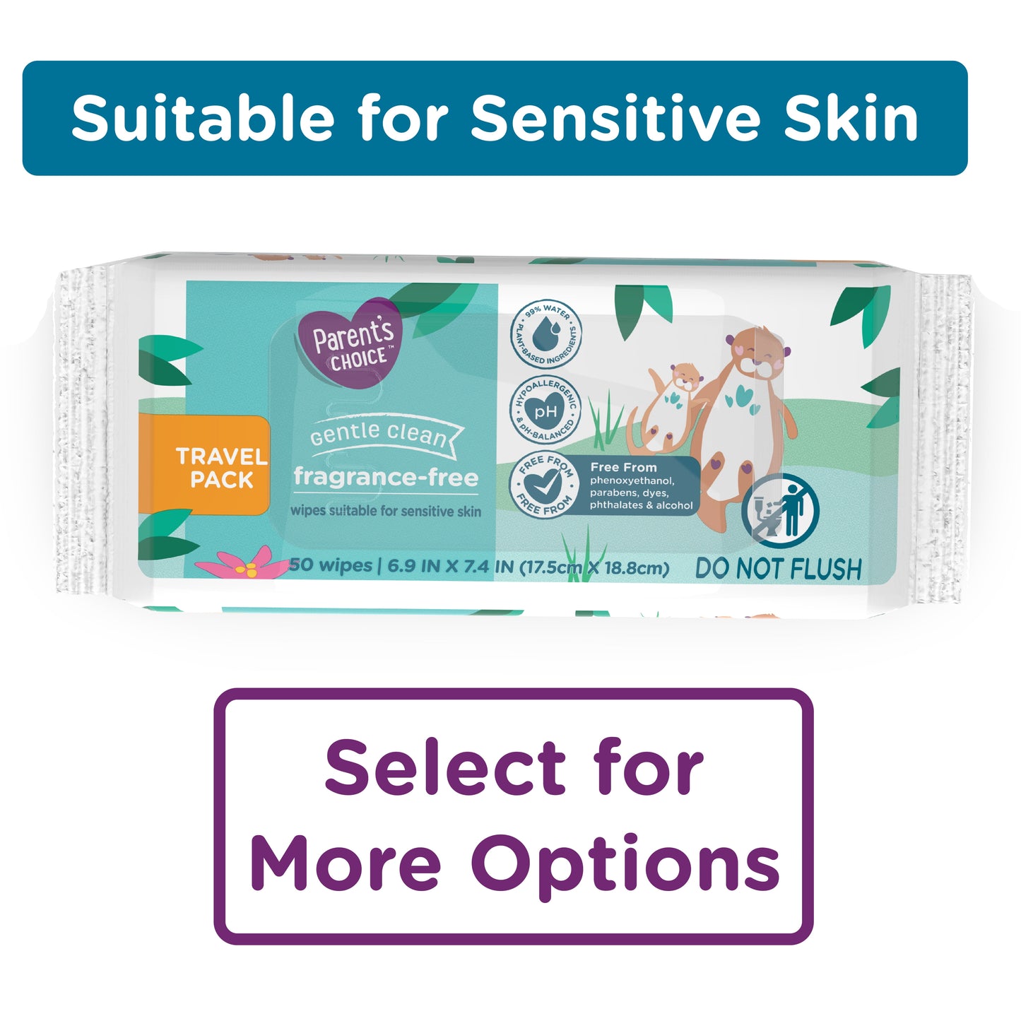 Parents Choice Fragrance-Free Baby Wipes, 1200 Count (Select for More Options)