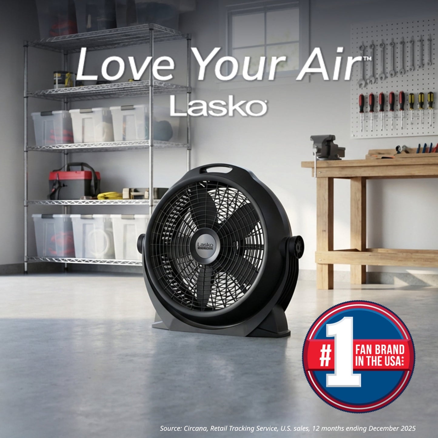 Lasko Wind Machine 20" 3-Speed Pivoting Head Air Circulator Fan A20305