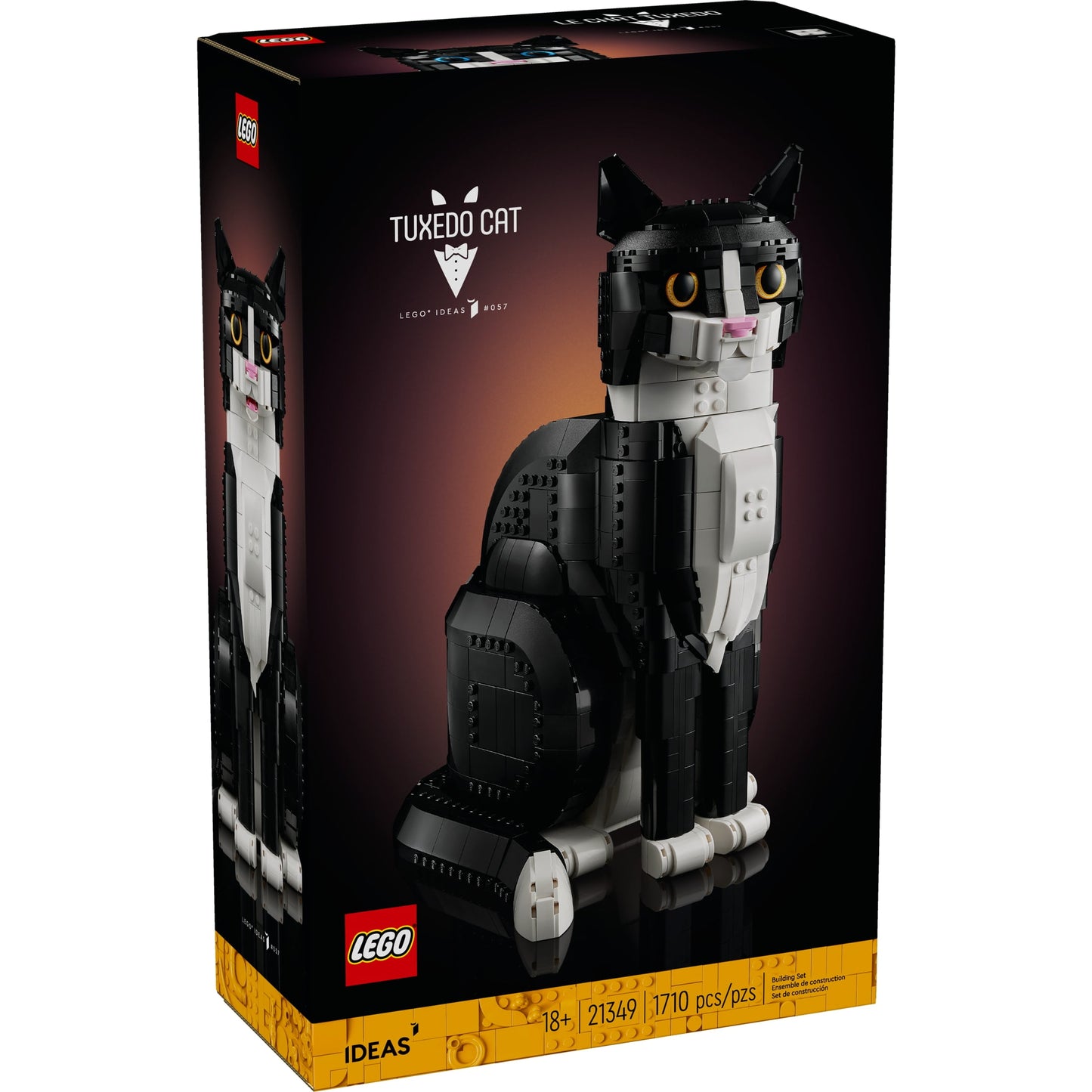 LEGO Ideas Tuxedo Cat - Building Sets for Adults, Ages 18+ - DIY Crafts Kit for Home Decor, Living Room or Bedroom - Gift for Animal Lovers - 21349