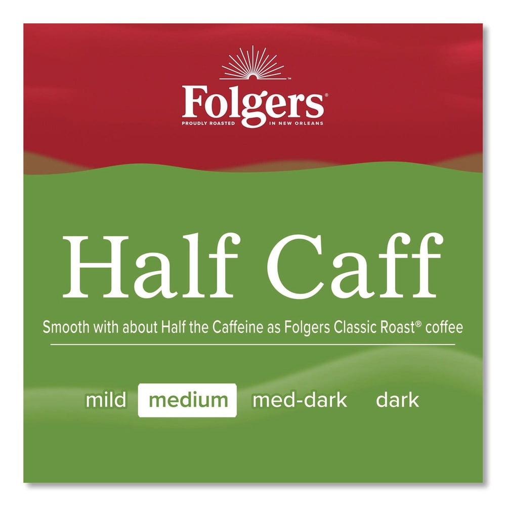 (6 pack) Folgers Half Caff Medium Roast Coffee, 22.6 oz Canister