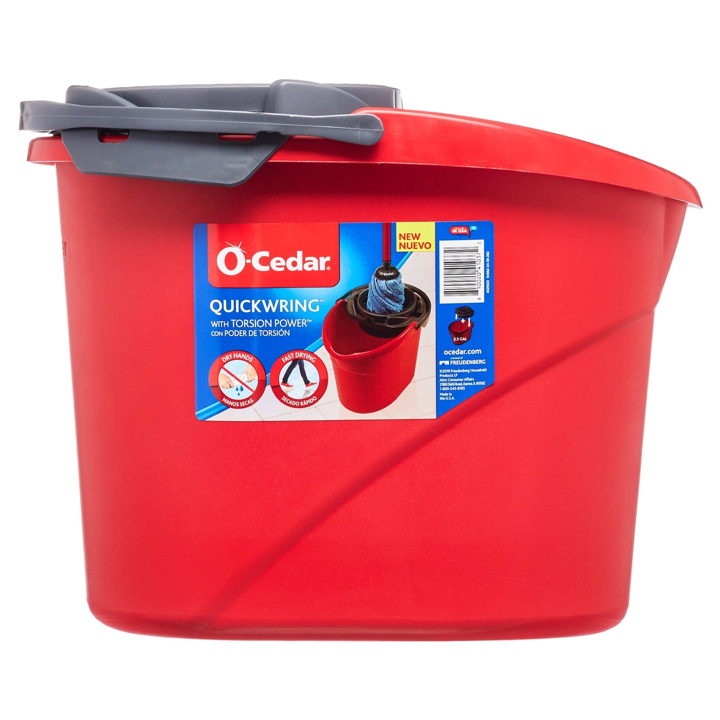 O-Cedar QuickWring™ 2.5 Gallon Mop Bucket with Wringer, Red