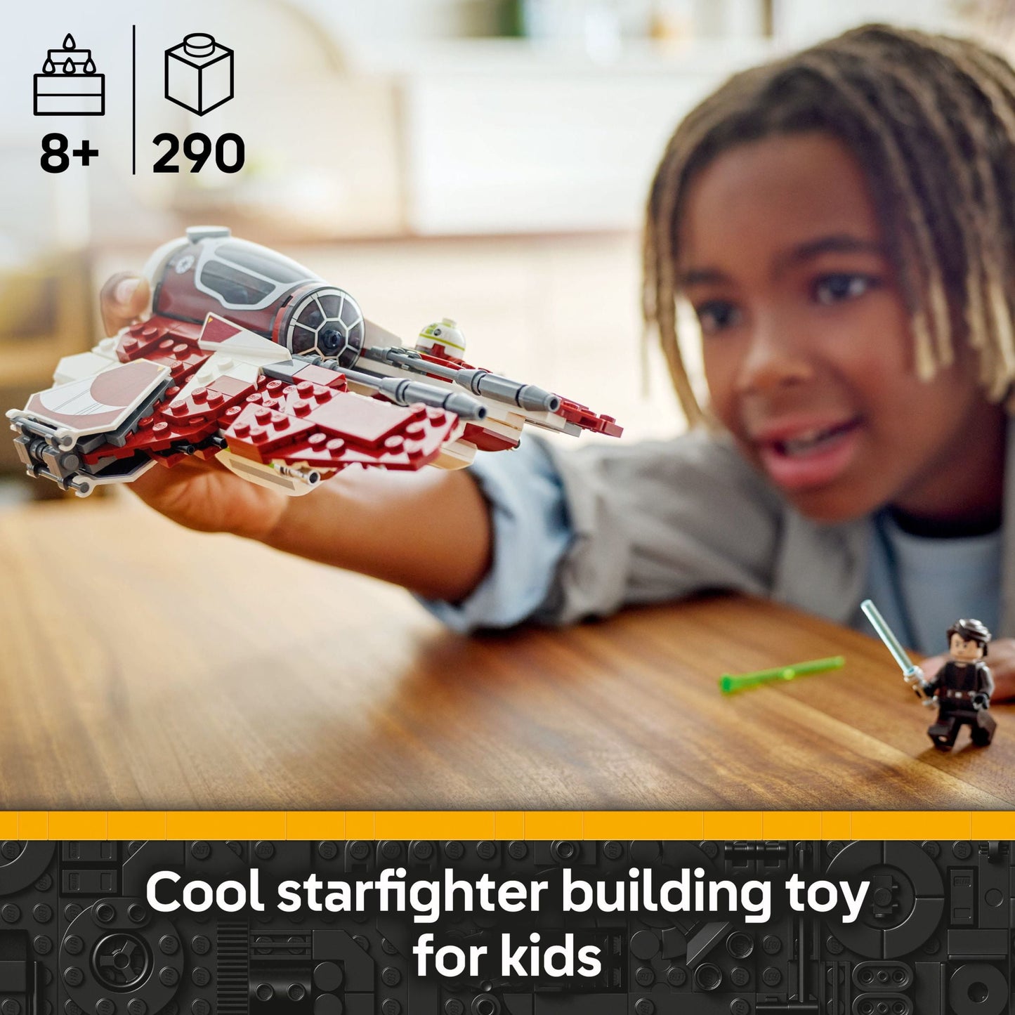 LEGO Star Wars: The Clone Wars Ahsoka's Jedi Interceptor Spaceship Building Toy - Kids Star Wars Toy for Boys and Girls, Ages 8+ - Birthday Gift Idea for Star Wars Fans - 75401