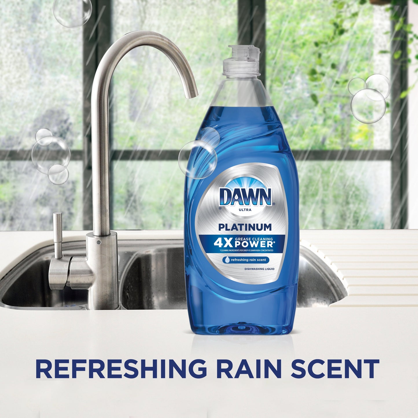 Dawn Platinum Dishwashing Liquid Dish Soap, Refreshing Rain Scent, 54.9 fl oz, Pack of 2