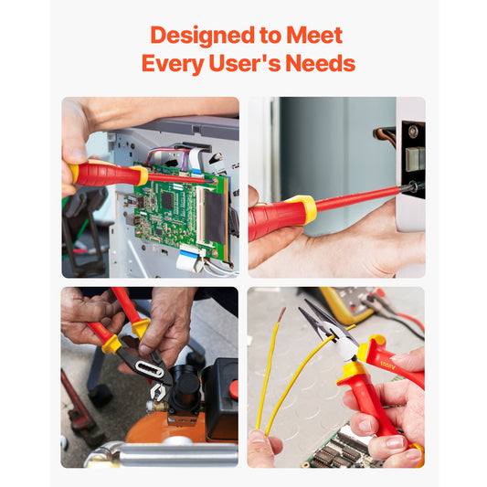 KFFKFF Insulated Screwdriver Set, 12-Unit Professional Electrician Screwdriver Collection, 1000V Insulation-Enhanced Electrician Equipment Set, Incorporating Magnetic Phillips