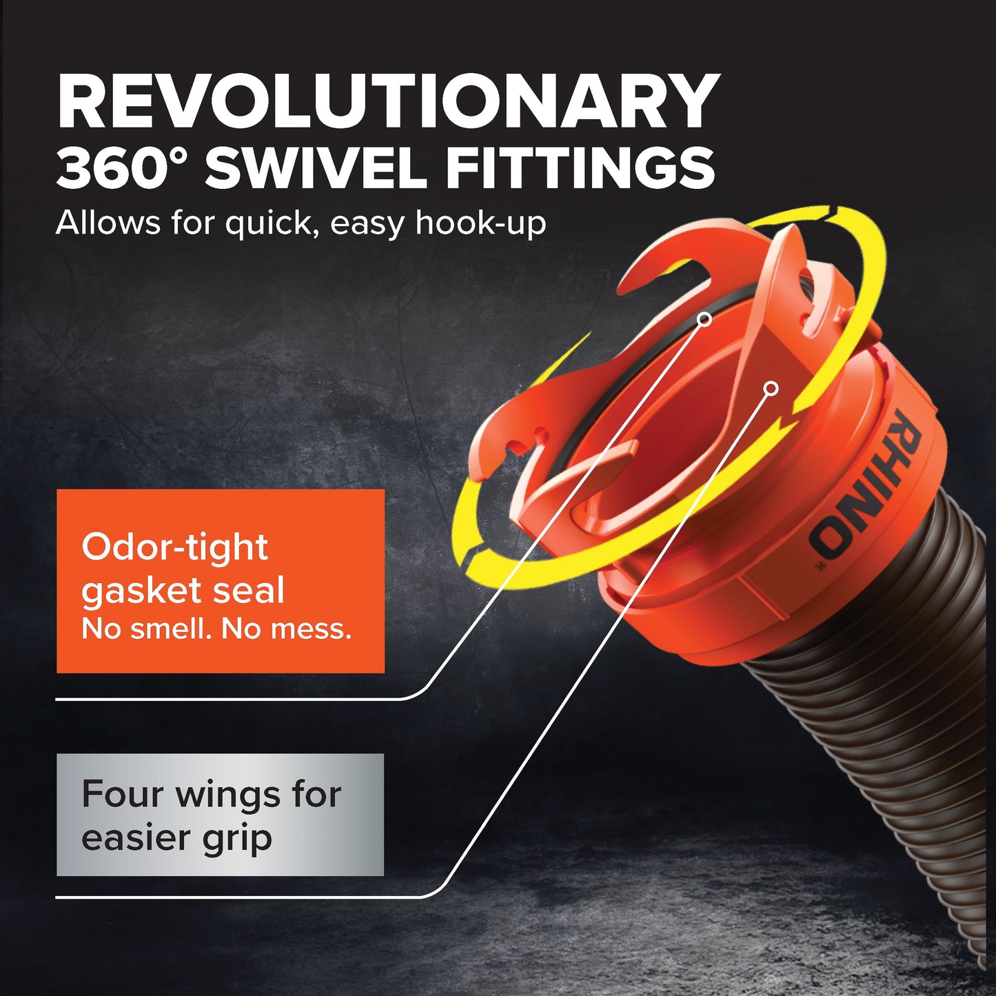 Camco RhinoFLEX 20ft RV Sewer Hose Kit - 23 Mils of Polyolefin, Black (39744)