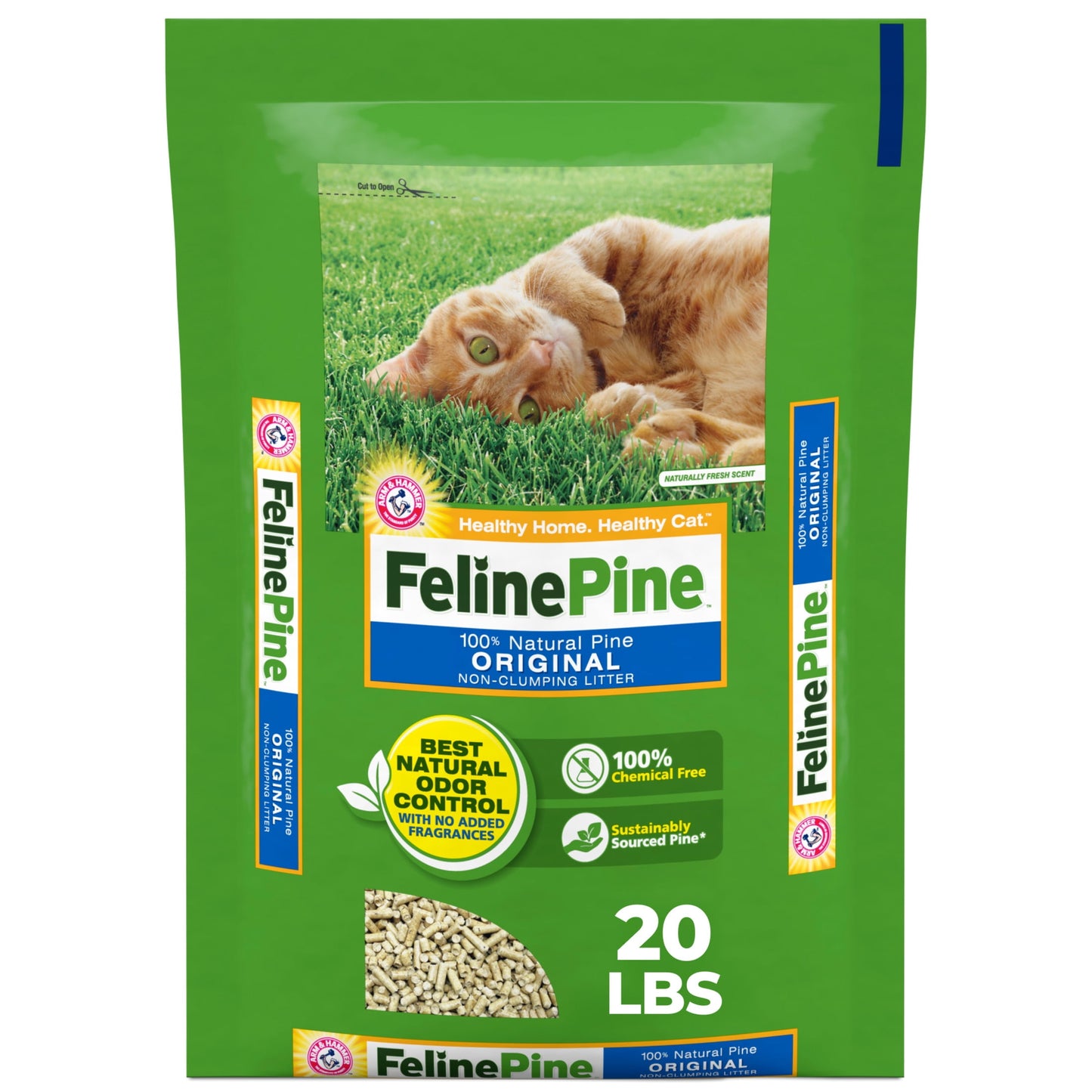 (2 pack) Feline Pine Original 100% Natural Cat Litter, 20 lb