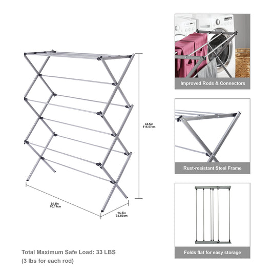Mainstays Oversized Collapsible Steel Laundry Drying Rack