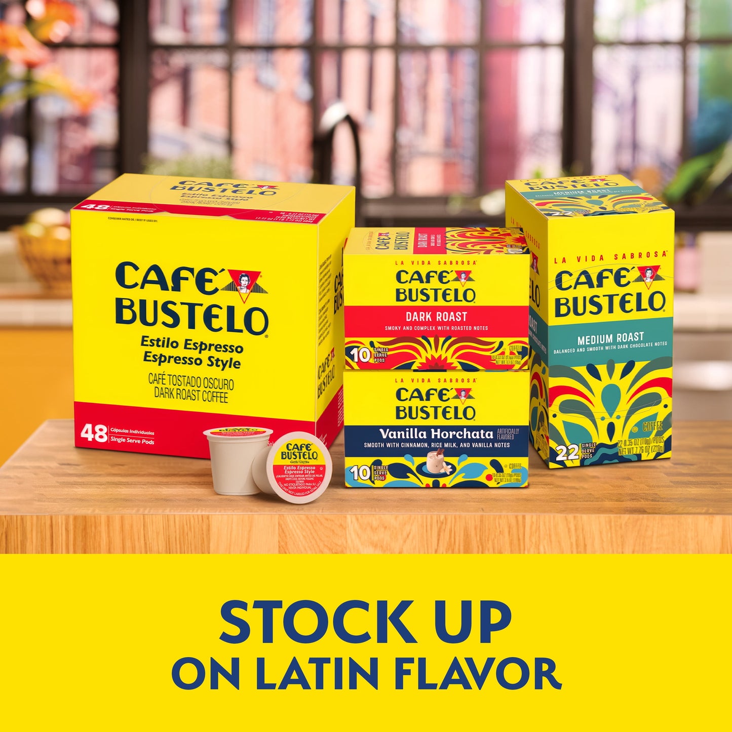 Cafe Bustelo Espresso-Style Dark Roast Single Serve Coffee Pods, 24 Count
