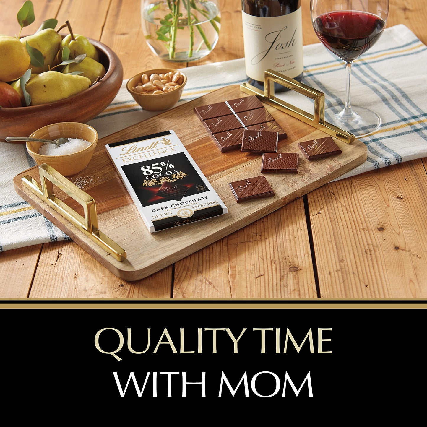 Lindt Excellence Bar, 85% Cocoa Extra Dark Chocolate, Gluten Free, Great for Holiday Gifting, 3.5 Ounce (Pack of 12)