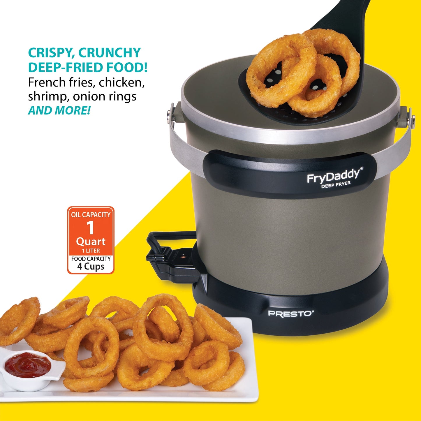 Presto FryDaddy Electric Deep Fryer, Black 05428