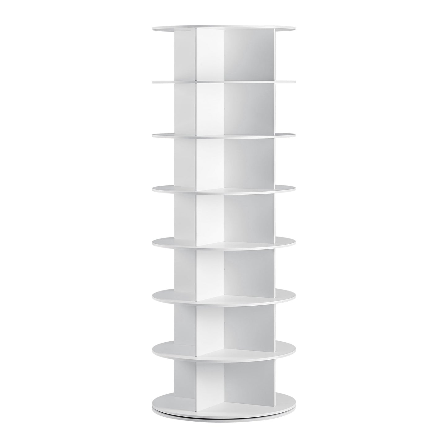 CONCETTA 7 Tier Rotating Shoe Rack Organizer, 360° Spinning Shoe Storage Tower, White Entryway Closet Shoe Shelf for Sneakers, Heels, Boots