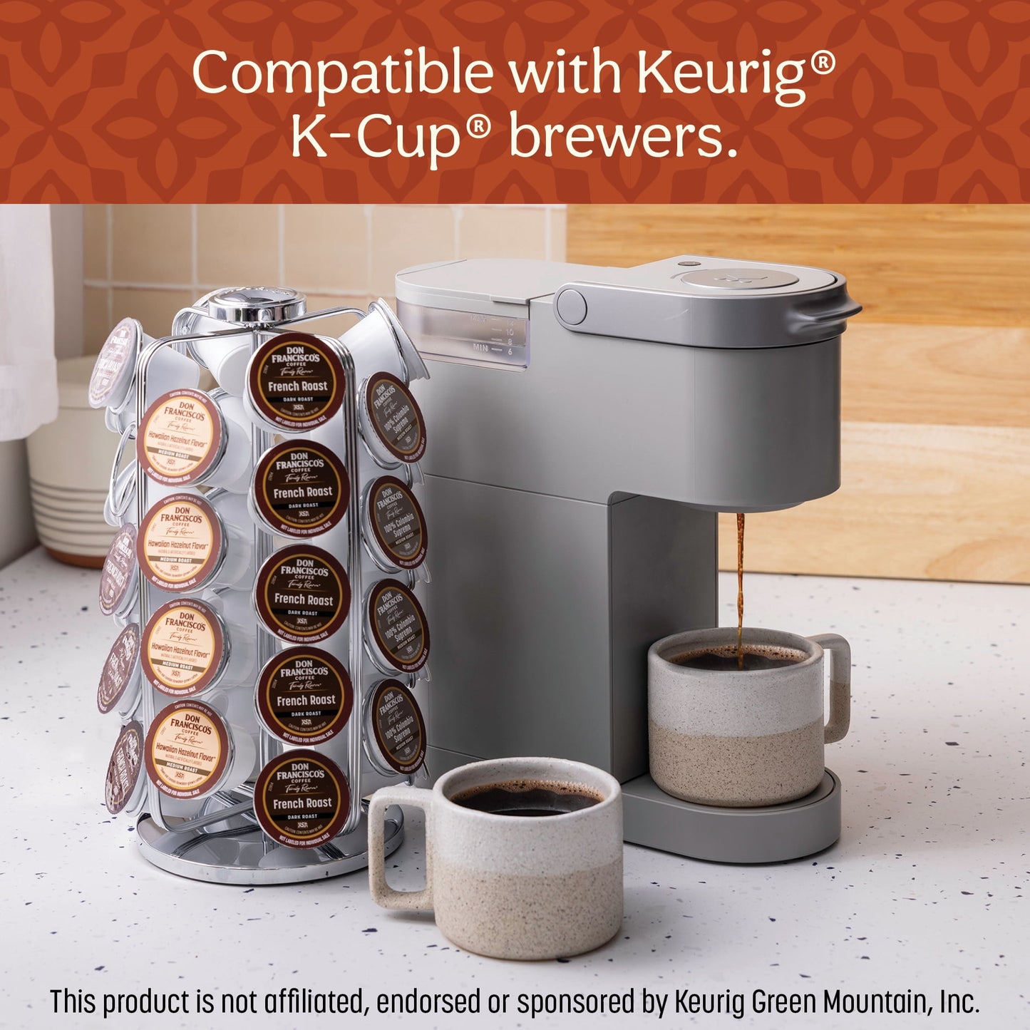 Don Francisco's Kona Blend Medium Roast K-Cup Coffee Pods, 24 Count, Compatible with Keurig Brewers, Recyclable Through TerraCycle