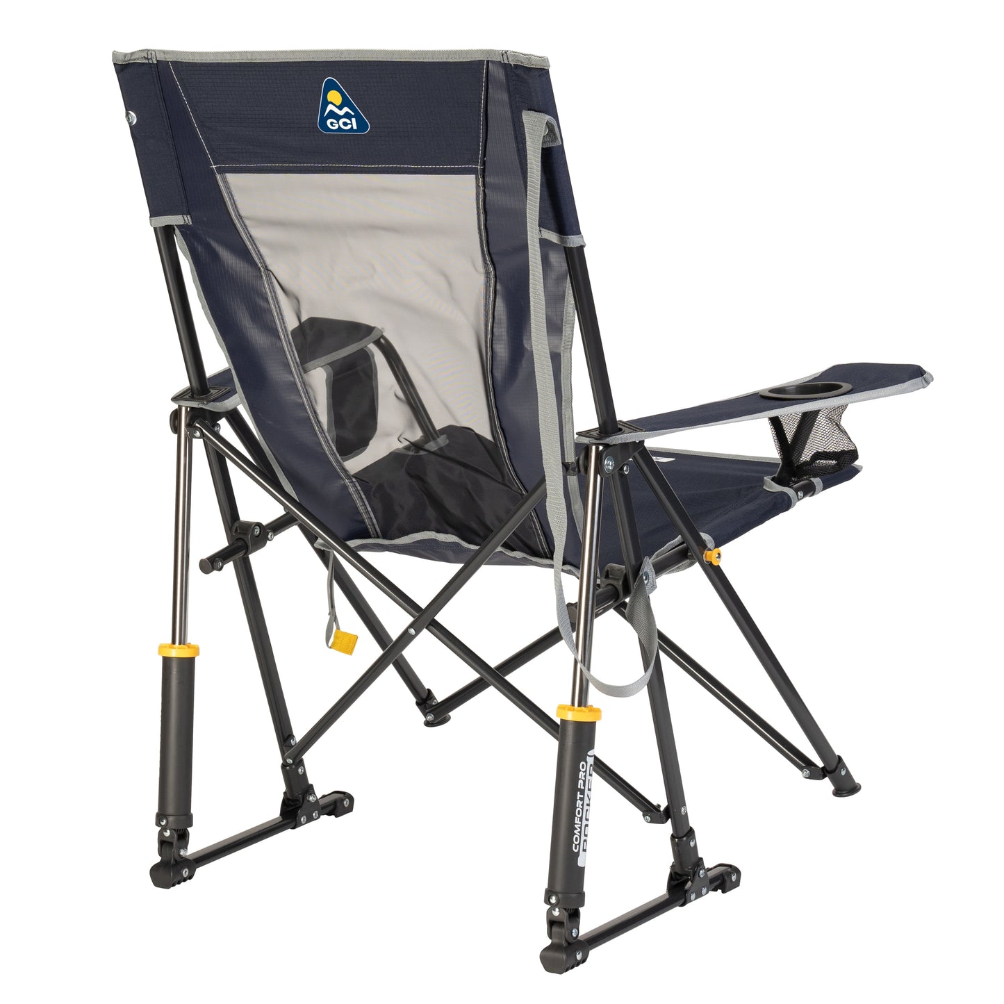 GCI Outdoor Comfort Pro Rocker Camping Chair with Mesh Backrest, Indigo