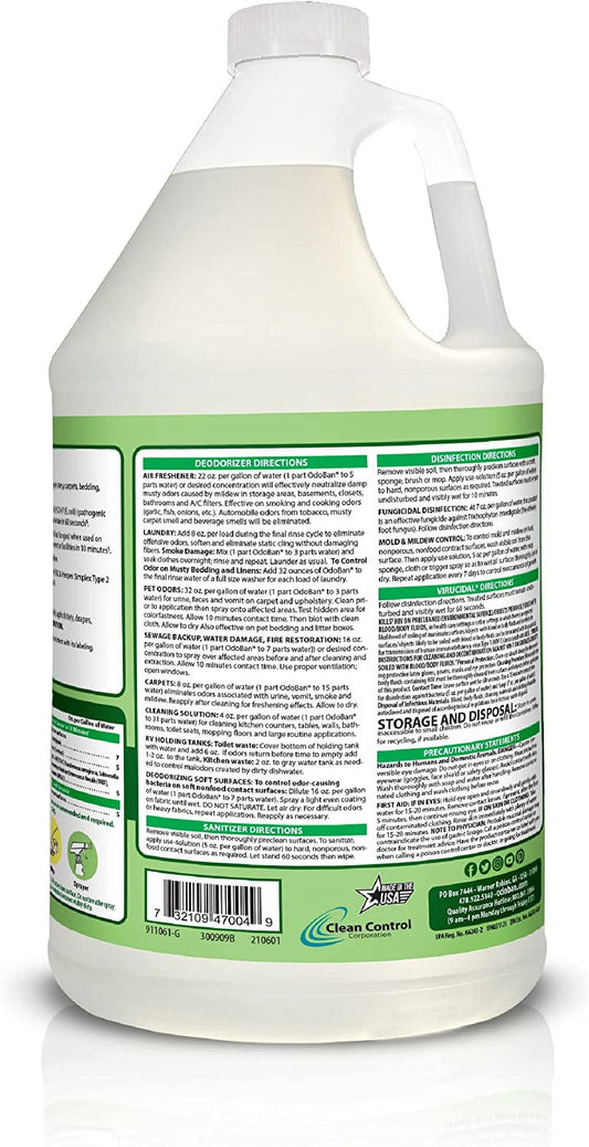 OdoBan Disinfectant Concentrate and Odor Eliminator, 2 Gallons, Original Eucalyptus Scent