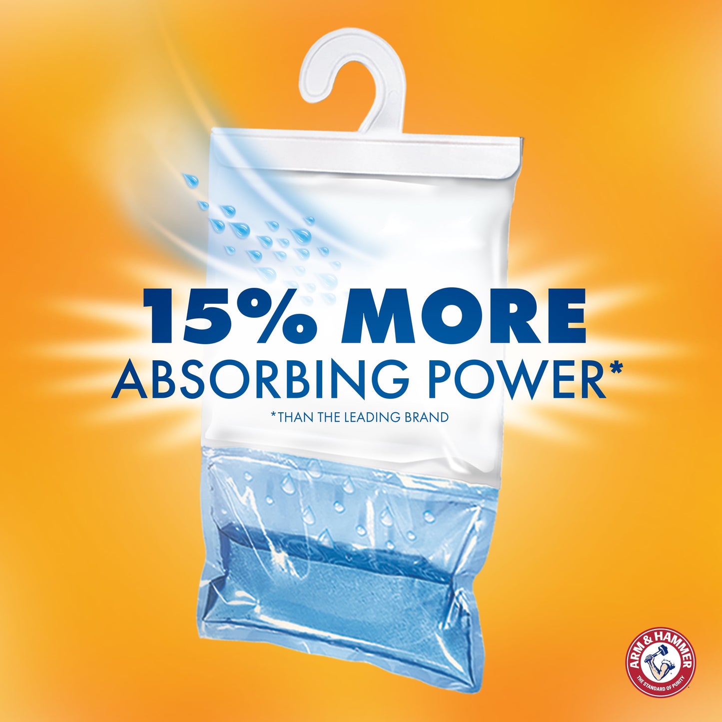 (2 pack) Arm & Hammer Moisture Absorber Hanging Bag - 16 oz, 2-pack, Clean Burst