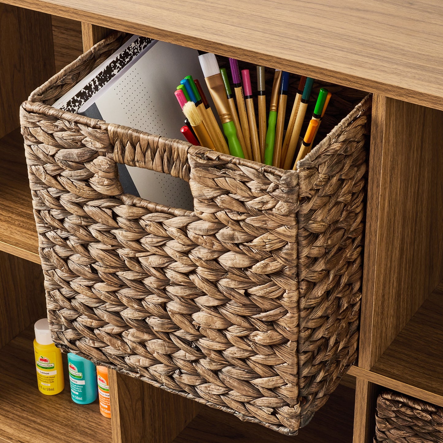 Mainstays 8 Cube Storage Organizer, Warm Walnut