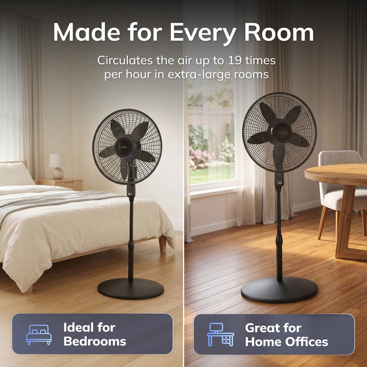 Lasko Cyclone Max 18" 4-Speed Oscillating, Remote, Adjustable Height Pedestal Fan S18605