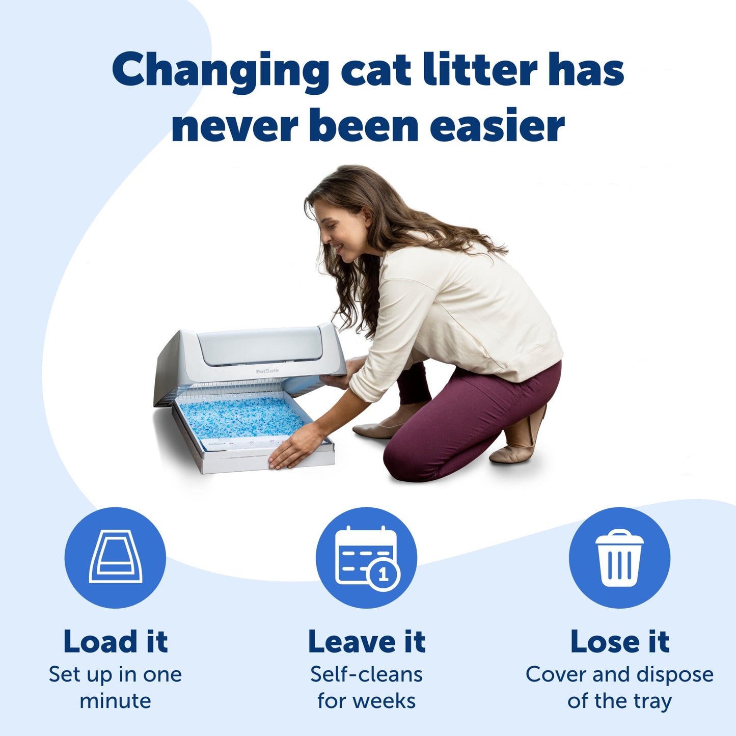 (4 pack) PetSafe ScoopFree Crystal Disposable Cat Litter Tray, Fresh Scent, Silica Crystals, 1-Pack, Blue