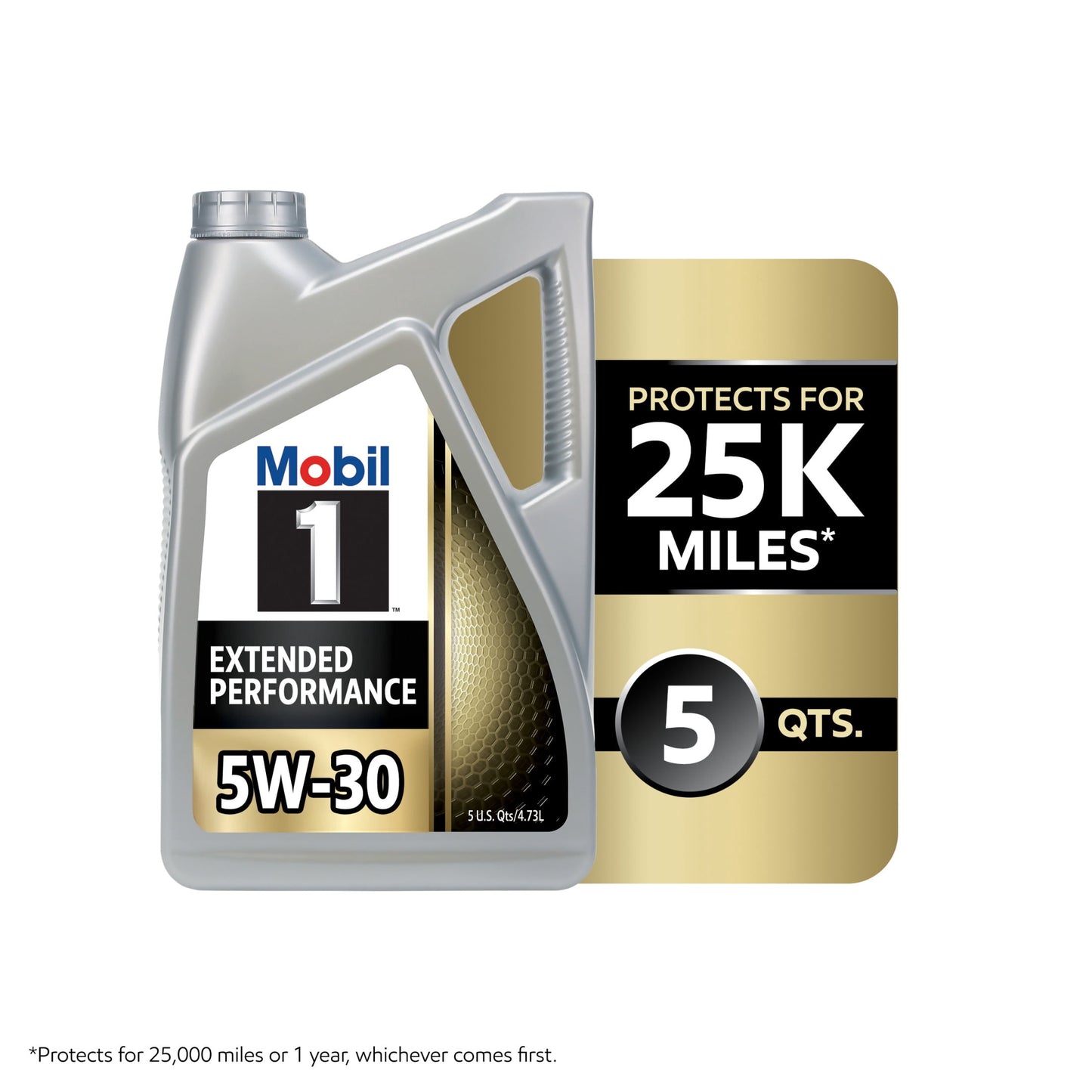Mobil 1 Extended Performance Full Synthetic Motor Oil 5W-30, 5 Quart