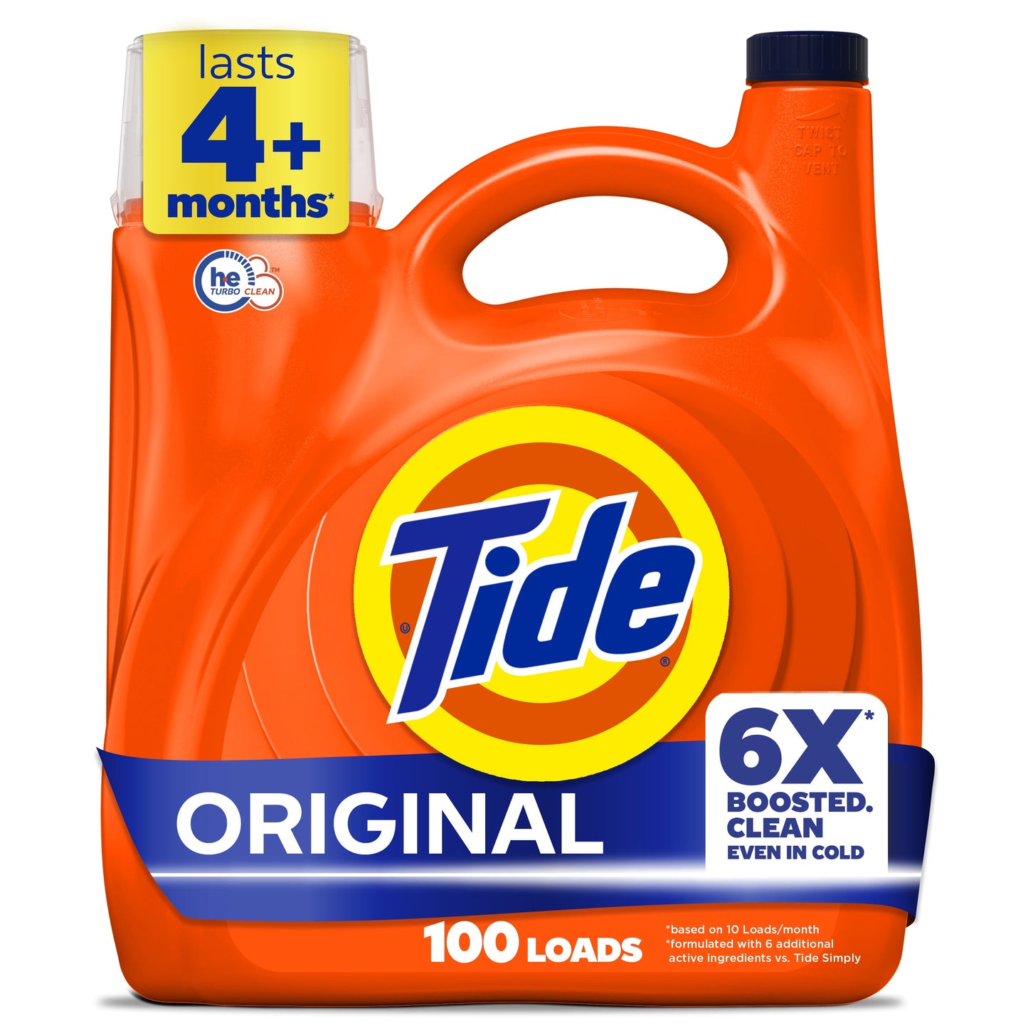 (2 pack) Tide Laundry Detergent Liquid with 6X Boosted Cleaning Power, Original Scent, 125 fl oz, 100 Loads