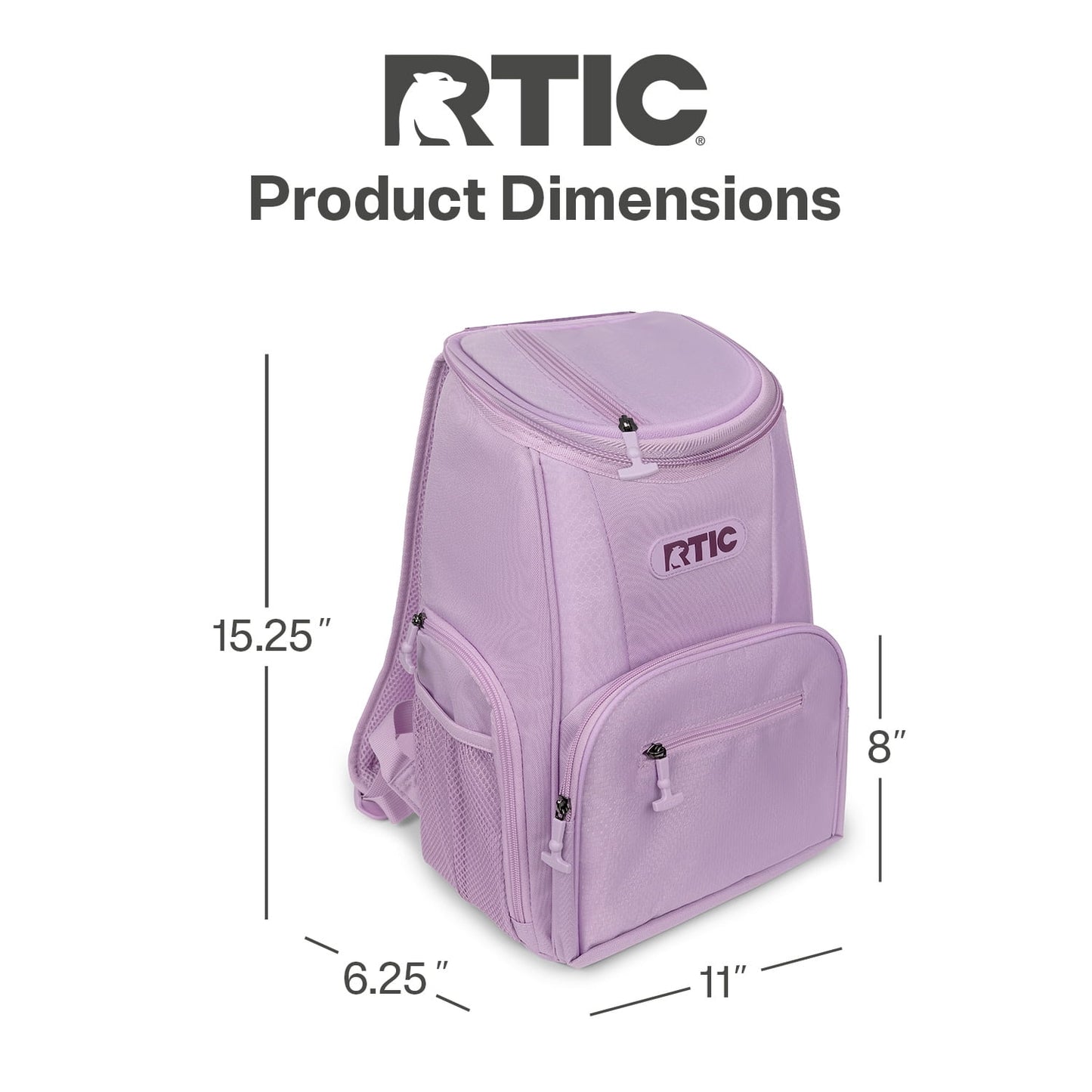 RTIC 15-Can Lightweight Cooler Backpack with Pockets, Lavender