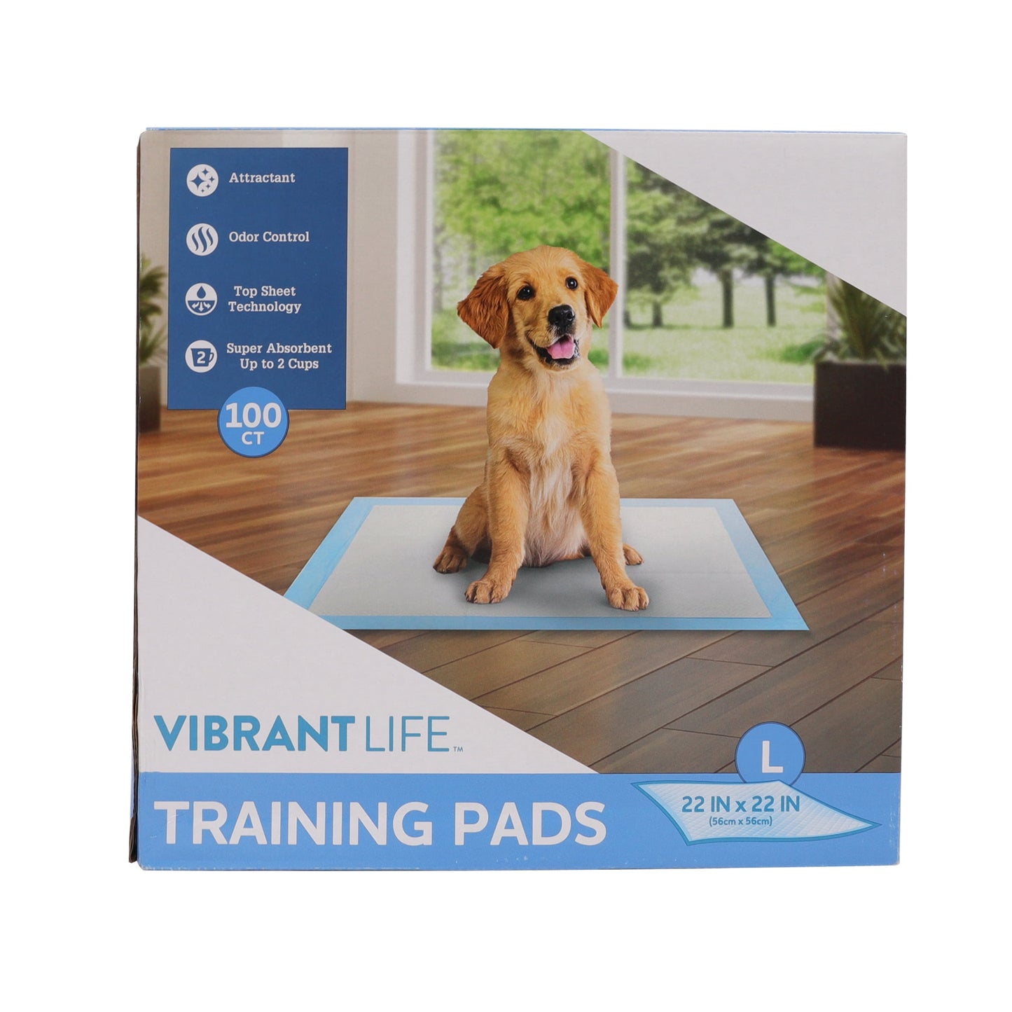 Vibrant Life Training Pads â€“ Super Absorbent, Leak Proof, & Fast Dry Dog and Puppy Pee Pads â€“ L 22â€¯in x 22â€¯in, 100â€¯Count